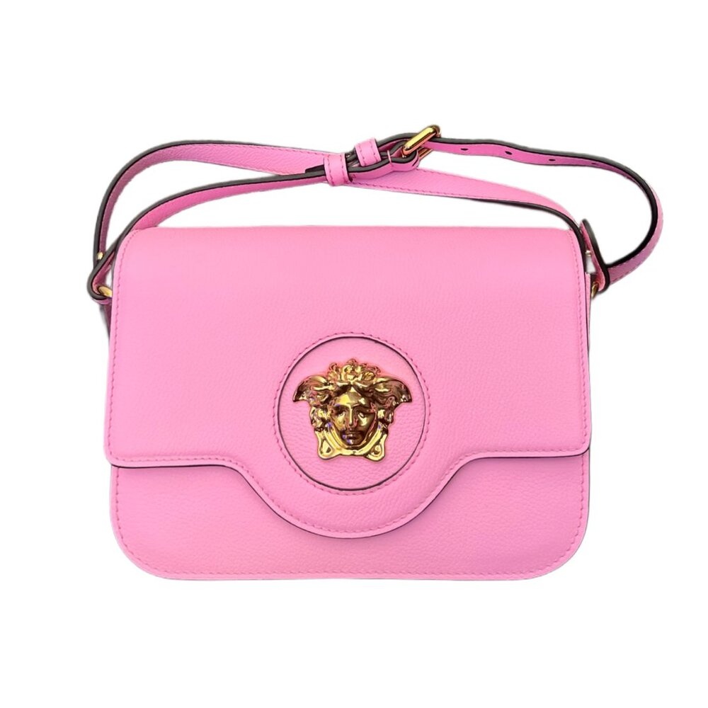 Pink Versace La Medusa Vitello Crossbody Purse and Card Case Set - Picture 4 of 12